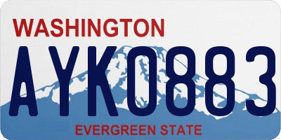 WA license plate AYK0883