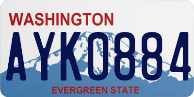 WA license plate AYK0884