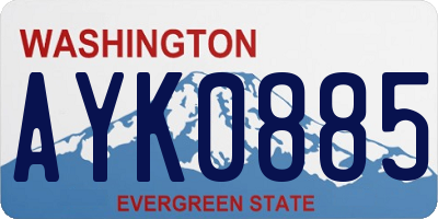 WA license plate AYK0885
