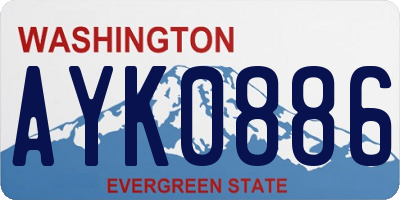WA license plate AYK0886