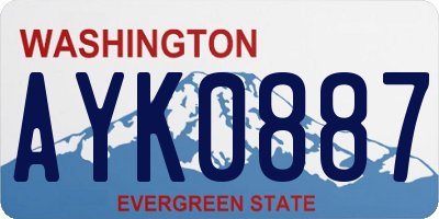 WA license plate AYK0887