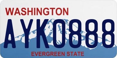 WA license plate AYK0888