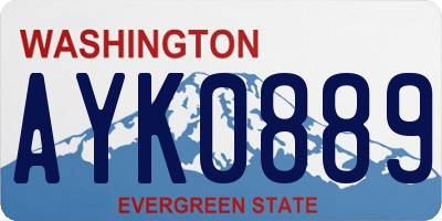 WA license plate AYK0889