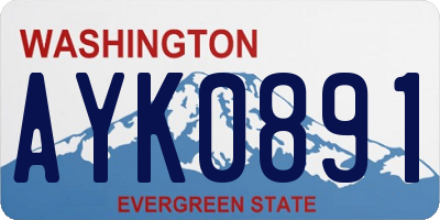 WA license plate AYK0891