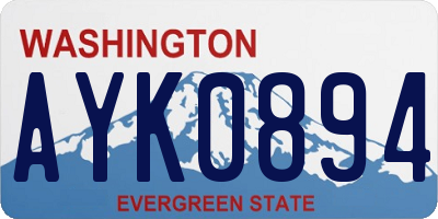 WA license plate AYK0894