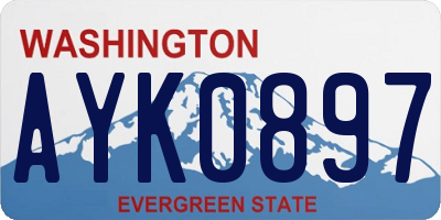 WA license plate AYK0897