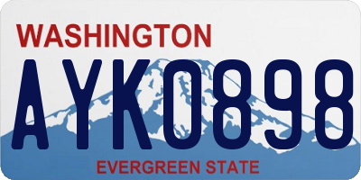 WA license plate AYK0898