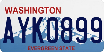 WA license plate AYK0899