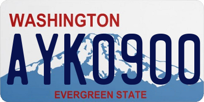 WA license plate AYK0900