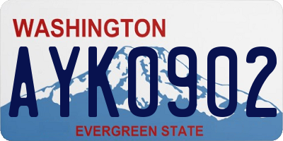 WA license plate AYK0902