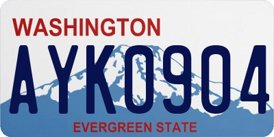 WA license plate AYK0904