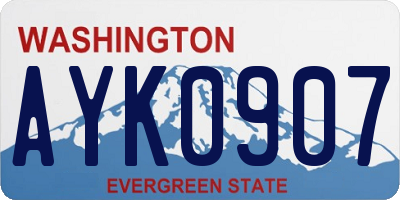 WA license plate AYK0907