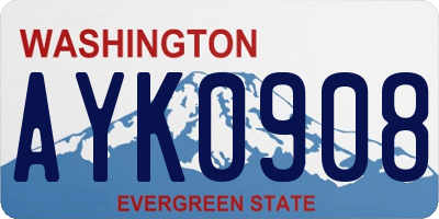 WA license plate AYK0908