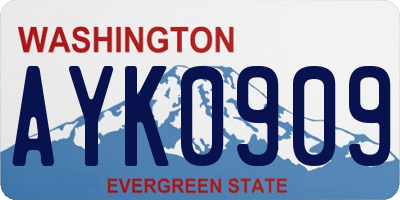 WA license plate AYK0909
