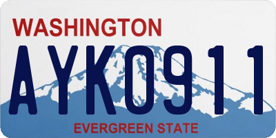 WA license plate AYK0911