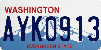 WA license plate AYK0913
