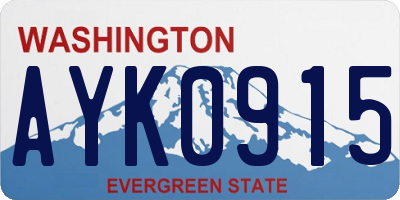 WA license plate AYK0915