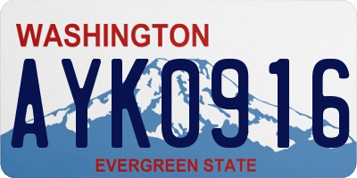 WA license plate AYK0916