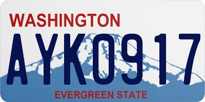 WA license plate AYK0917