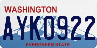 WA license plate AYK0922