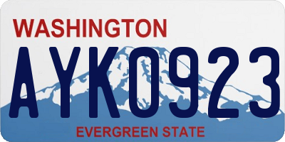 WA license plate AYK0923