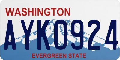 WA license plate AYK0924