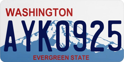 WA license plate AYK0925
