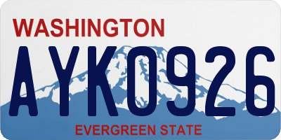 WA license plate AYK0926