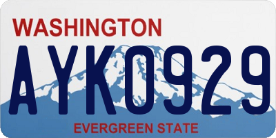 WA license plate AYK0929