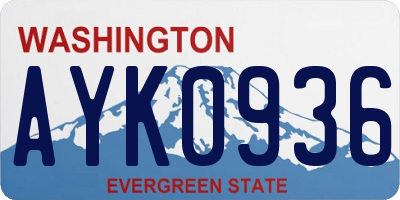 WA license plate AYK0936