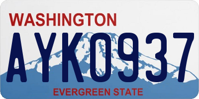 WA license plate AYK0937