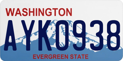 WA license plate AYK0938