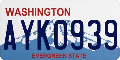 WA license plate AYK0939
