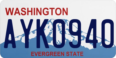WA license plate AYK0940