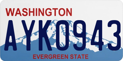 WA license plate AYK0943