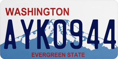 WA license plate AYK0944