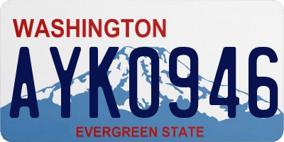 WA license plate AYK0946