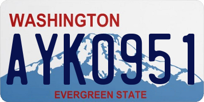 WA license plate AYK0951