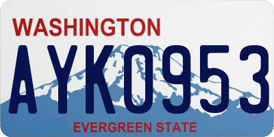 WA license plate AYK0953