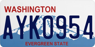 WA license plate AYK0954