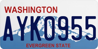 WA license plate AYK0955