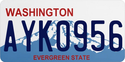 WA license plate AYK0956