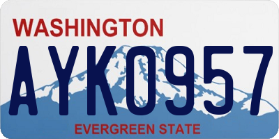 WA license plate AYK0957