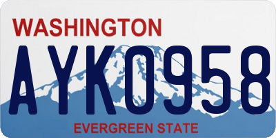 WA license plate AYK0958