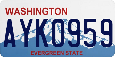 WA license plate AYK0959