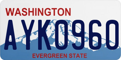 WA license plate AYK0960
