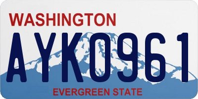 WA license plate AYK0961