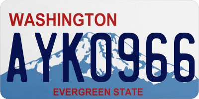WA license plate AYK0966