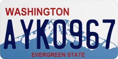 WA license plate AYK0967