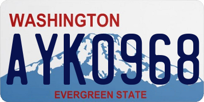 WA license plate AYK0968